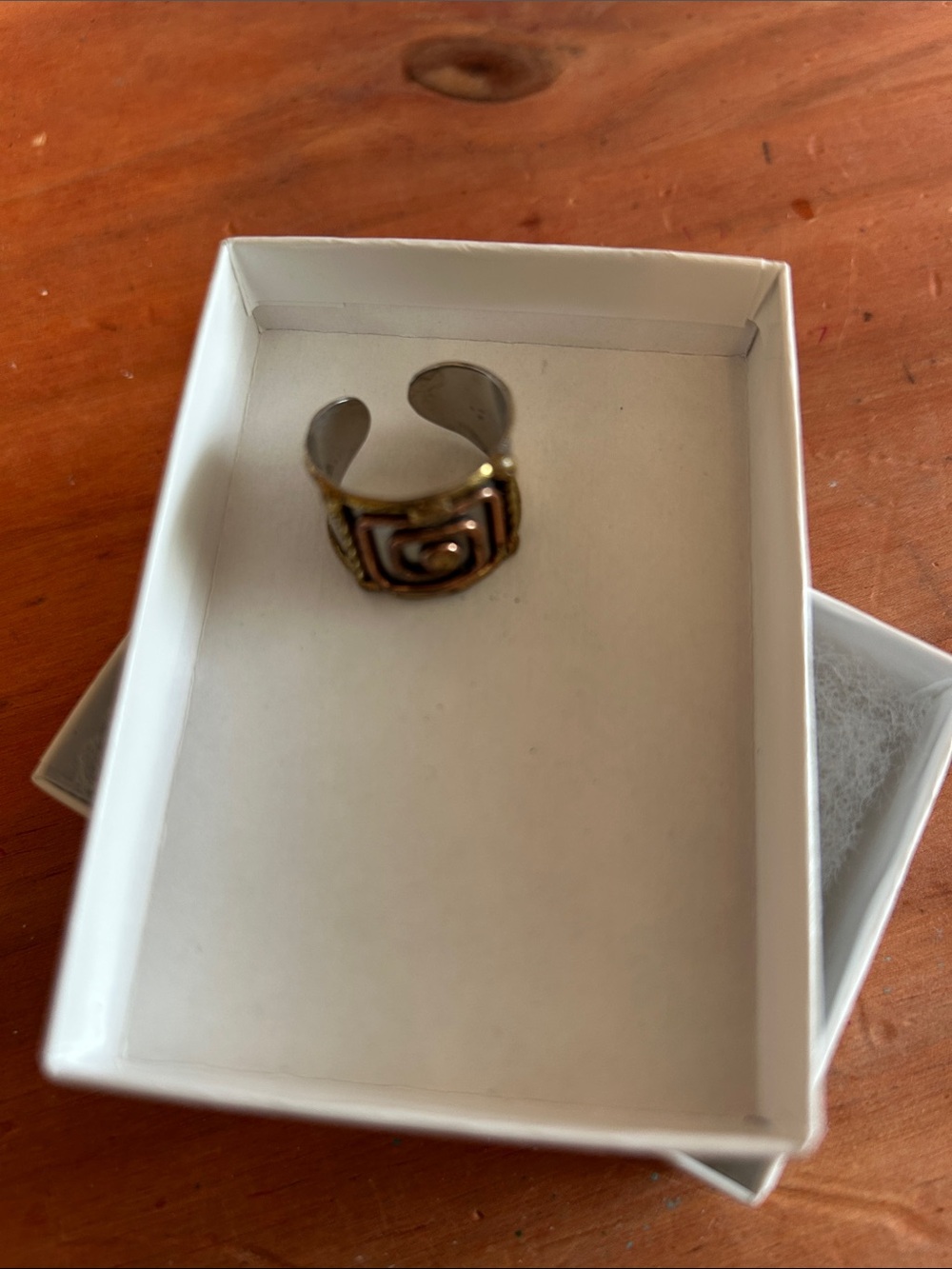 Adjustable Two-Tone Spiral Accent Women's Ring